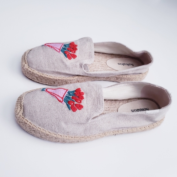 Soludos Tan Embroidered Tulip Espadrilles - Picture 4 of 7